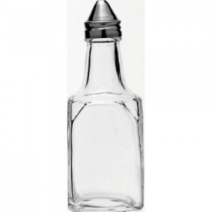 Square Vinegar Bottle Stainless Steel Top Height 150mm