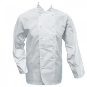 Ekocloth Long Sleeved White PET Chef Jacket Medium
