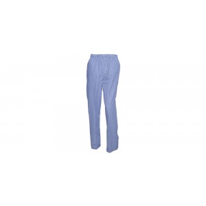 Ekocloth (PET) Blue/White Check Baggy Gingham Full Elastic Waist Chef Trousers (XS-XXXL)