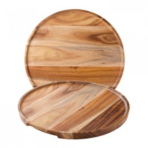 Acacia Wood Round Platter/Pizza Plate 12
