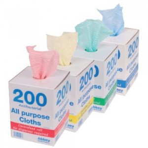 200 All Purpose Cloths in Dispenser Box - available in 4 colours