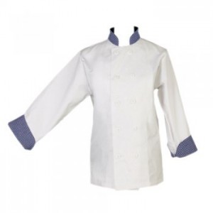 Elite Chefs Jacket with Gingham Trim Large