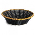 Handwoven Basket Black with Gold Metal Trim available in Round, Oval & Oblong