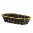 Handwoven Basket Black with Gold Metal Trim available in Round, Oval & Oblong