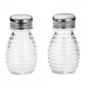 2oz Beehive Salt & Pepper Shakers with Stainless Steel Tops
