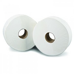 300m Jumbo Toilet Roll White Tissue (2ply) available in 2 sizes
