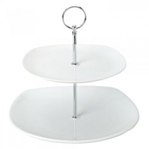 Square 2 Tiered Presentation Plate available in 2 sizes 